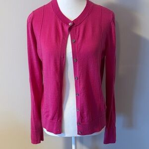 Banana Republic 100% Merino Wool Pink Cardigan Sweater. Size Medium